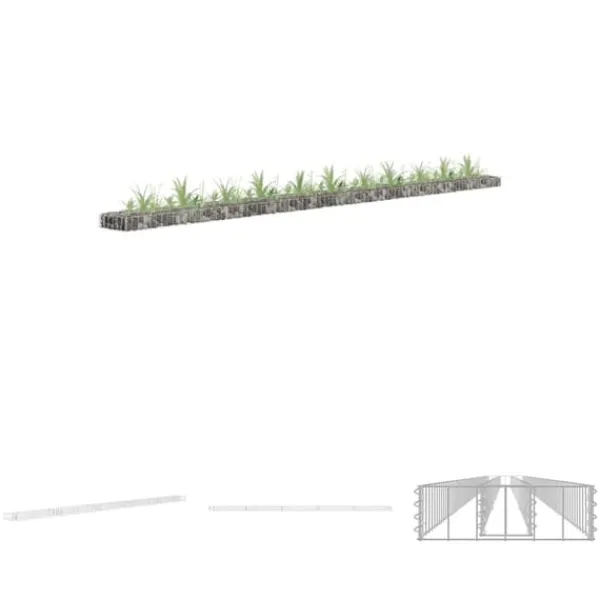 Best The Living Store gabion-højbed 450x30x10 cm galvaniseret stål - Plantekrukker Krukker & Plantebeholdere