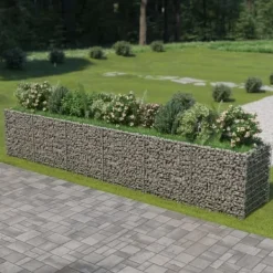 Clearance The Living Store gabion-højbed 540x90x100 cm galvaniseret stål - Plantekrukker Krukker & Plantebeholdere