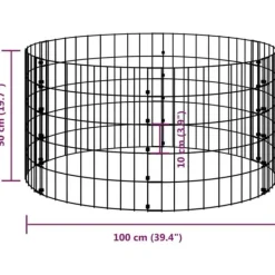 Discount The Living Store gabionsøjle Ø100x50 cm galvaniseret stål rund - Havehegn Krukker & Plantebeholdere