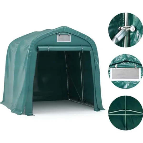 Skure, Garager & Carports^The Living Store garagetelt 1,6x2,4 m PVC grøn - Festtelte & havepavilloner