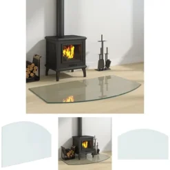 Tilbehør Til Brændeovne & Pejse^The Living Store glasplade til pejs 100x60 cm - Glas