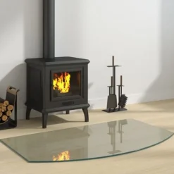 Tilbehør Til Brændeovne & Pejse^The Living Store glasplade til pejs 100x60 cm - Glas