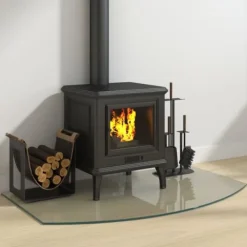Tilbehør Til Brændeovne & Pejse^The Living Store glasplade til pejs 100x60 cm - Glas