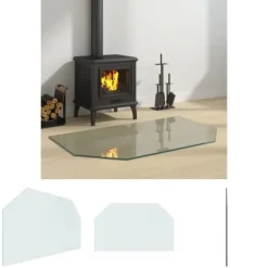 Tilbehør Til Brændeovne & Pejse^The Living Store glasplade til pejs 100x60 cm sekskantet - Glas