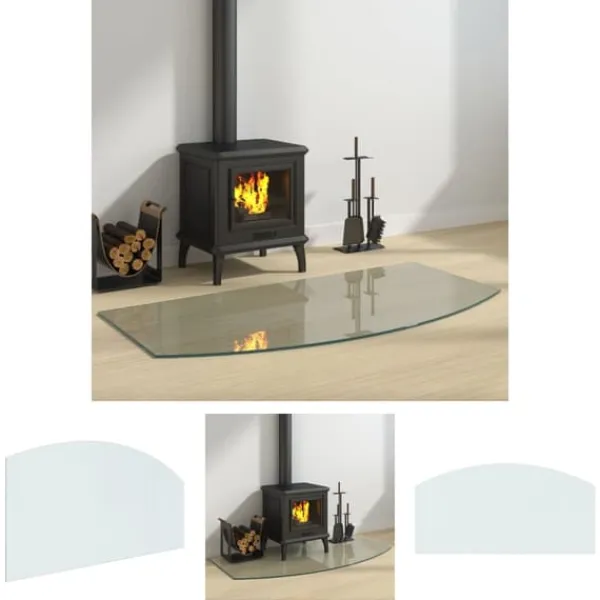 Tilbehør Til Brændeovne & Pejse^The Living Store glasplade til pejs 120x60 cm - Glas
