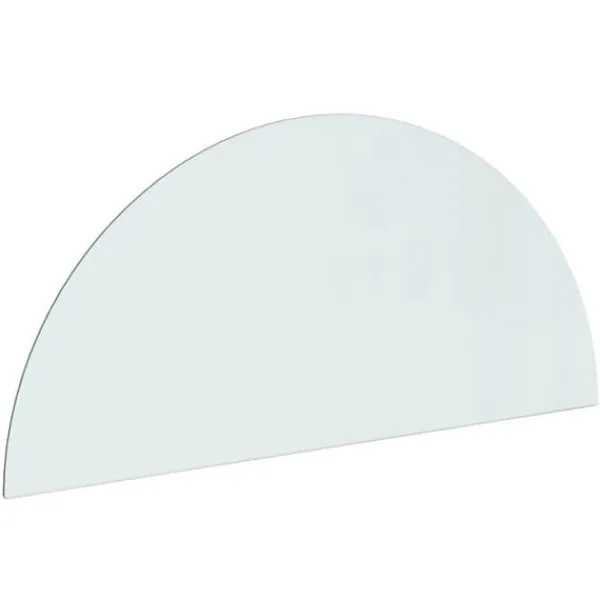 Outlet The Living Store glasplade til pejs 1200x500 mm halvrund - Glas Tilbehør Til Brændeovne & Pejse