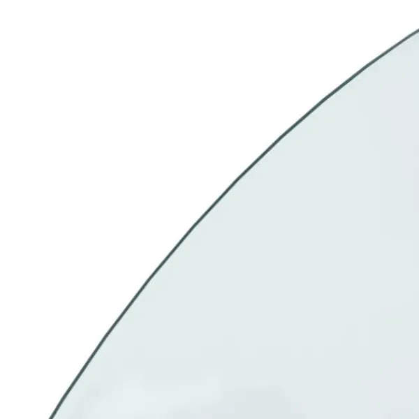 Outlet The Living Store glasplade til pejs 1200x500 mm halvrund - Glas Tilbehør Til Brændeovne & Pejse