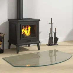 Tilbehør Til Brændeovne & Pejse^The Living Store glasplade til pejs 80x50 cm - Glas