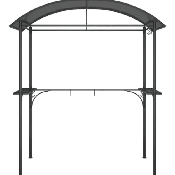 Telte & Lysthuse^The Living Store grillpavillon med sidehylder 220x115x230 cm stål antracitgrå - Festtelte & havepavilloner
