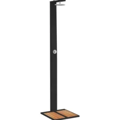 Pool- & Spatilbehør^The Living Store havebruser 50x55x224 cm polyrattan og akacietræ sort - Pool & spa – tilbehør