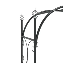 Discount The Living Store havebue med låge 108x45x235 cm stål sort - Havebuer, espalierer & pergolaer Buer, Spalier, Lysthuse Uden Tag