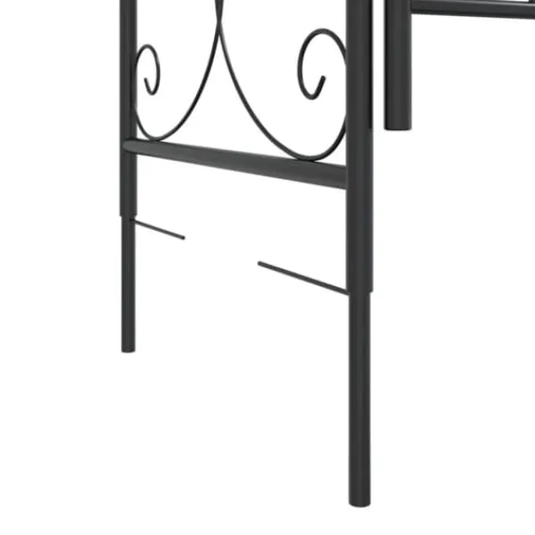 Discount The Living Store havebue med låge 108x45x235 cm stål sort - Havebuer, espalierer & pergolaer Buer, Spalier, Lysthuse Uden Tag