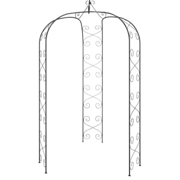 Buer, Spalier, Lysthuse Uden Tag^The Living Store havebue Ø180x255 cm stål sort - Havebuer, espalierer & pergolaer