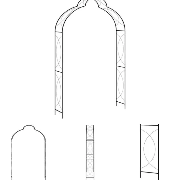 Buer, Spalier, Lysthuse Uden Tag^The Living Store havebue 150x34x240 cm jern sort - Havebuer, espalierer & pergolaer