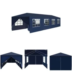 Telte & Lysthuse^The Living Store havefesttelt 3 x 12 m blå - Festtelte & havepavilloner