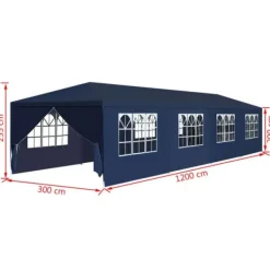 Telte & Lysthuse^The Living Store havefesttelt 3 x 12 m blå - Festtelte & havepavilloner