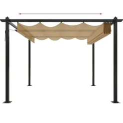 Buer, Spalier, Lysthuse Uden Tag^The Living Store havepavillon med sammenrulleligt tag 3x3 m gråbrun - Festtelte & havepavilloner