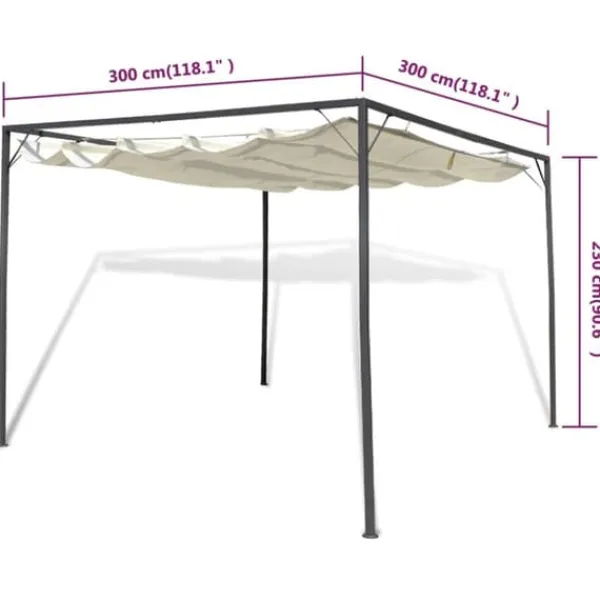 Buer, Spalier, Lysthuse Uden Tag^The Living Store havepavillon med tilbagetrækkeligt tag - Festtelte & havepavilloner