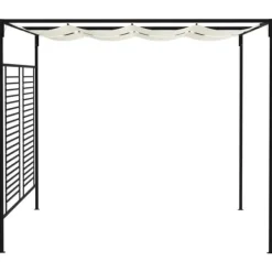 Outlet The Living Store havepavillon med udtrækkeligt tag 3x4x2,3 m 180 g/m² creme - Festtelte & havepavilloner Buer, Spalier, Lysthuse Uden Tag