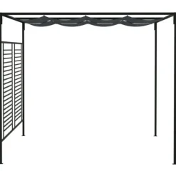 Sale The Living Store havepavillon med udtrækkeligt tag 4x3x2,3 m 180 g/m² antracit - Festtelte & havepavilloner Buer, Spalier, Lysthuse Uden Tag