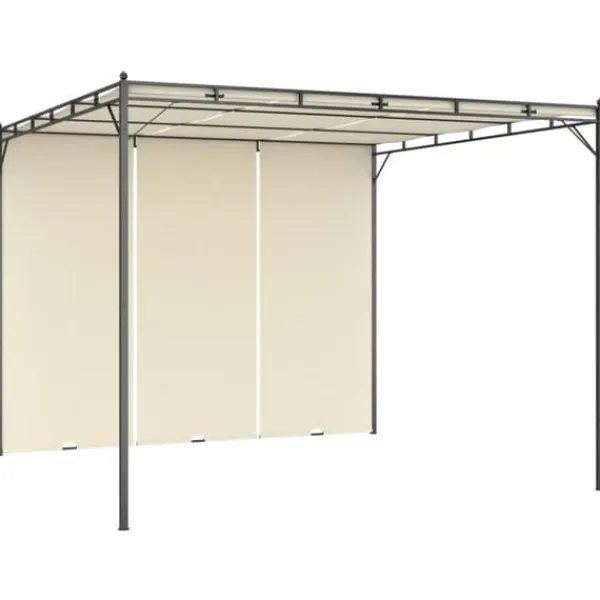 Sale The Living Store havepavillon med gardin 3x3x2,25m cremefarvet - Festtelte & havepavilloner Buer, Spalier, Lysthuse Uden Tag