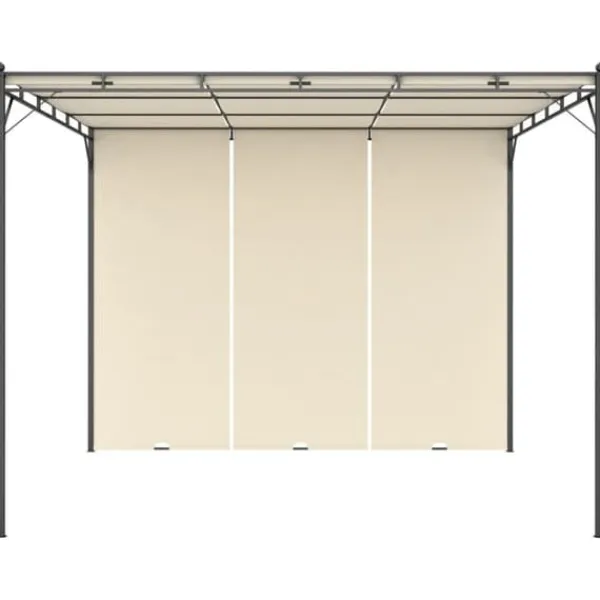 Sale The Living Store havepavillon med gardin 3x3x2,25m cremefarvet - Festtelte & havepavilloner Buer, Spalier, Lysthuse Uden Tag