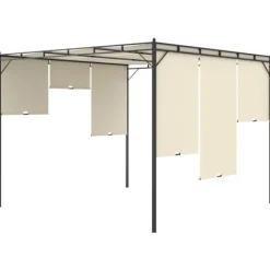 Sale The Living Store havepavillon med gardin 3x3x2,25m cremefarvet - Festtelte & havepavilloner Buer, Spalier, Lysthuse Uden Tag