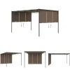 Buer, Spalier, Lysthuse Uden Tag^The Living Store havepavillon med sidegardin 4x3x2,25 m gråbrun - Festtelte & havepavilloner
