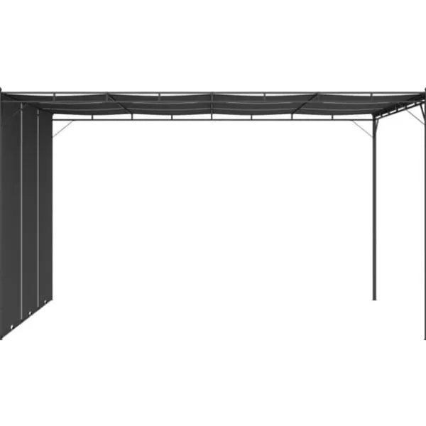 Buer, Spalier, Lysthuse Uden Tag^The Living Store havepavillon med gardin 4x3x2,25 m antracitgrå - Festtelte & havepavilloner