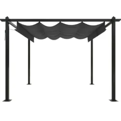 Buer, Spalier, Lysthuse Uden Tag^The Living Store havepavillon med sammenrulleligt tag 3x3 m antracitgrå - Festtelte & havepavilloner
