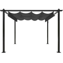 Buer, Spalier, Lysthuse Uden Tag^The Living Store havepavillon med sammenrulleligt tag 3x3 m antracitgrå - Festtelte & havepavilloner