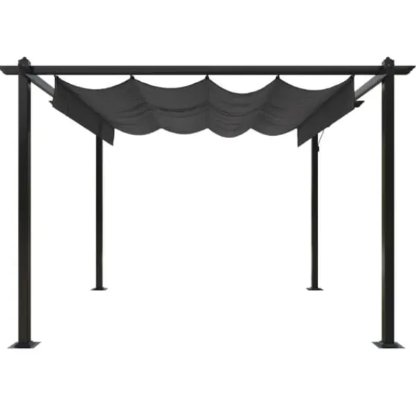 Buer, Spalier, Lysthuse Uden Tag^The Living Store havepavillon med sammenrulleligt tag 3x3 m antracitgrå - Festtelte & havepavilloner