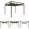 Buer, Spalier, Lysthuse Uden Tag^The Living Store havepavillon med tilbagetrækkeligt tag 3x3 m 180 g/m² gråbrun - Festtelte & havepavilloner