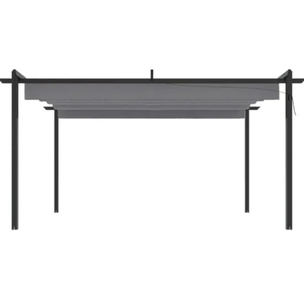 Discount The Living Store havepavillon med sammenrulleligt tag 4x3 m antracitgrå - Festtelte & havepavilloner Buer, Spalier, Lysthuse Uden Tag