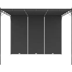 Buer, Spalier, Lysthuse Uden Tag^The Living Store havepavillon med gardin 3x3x2,25m antracitgrå - Festtelte & havepavilloner