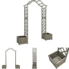Buer, Spalier, Lysthuse Uden Tag^The Living Store havepergola med plantekasse massivt fyrretræ grå - Havebuer, espalierer & pergolaer
