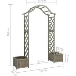 Buer, Spalier, Lysthuse Uden Tag^The Living Store havepergola med plantekasse massivt fyrretræ grå - Havebuer, espalierer & pergolaer