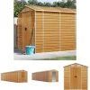 The Living Store haveskur 191x810x198 cm galvaniseret stål lysebrun - Skure & Redskabsskure Skure, Garager & Carports