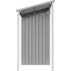 Discount The Living Store haveskur med udvidet tag 277x110,5x181 cm stål lysegrå - Skure & Redskabsskure Skure, Garager & Carports