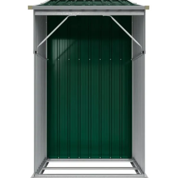 New The Living Store haveskur 277x93x179 cm galvaniseret stål grøn - Skure & Redskabsskure Skure, Garager & Carports