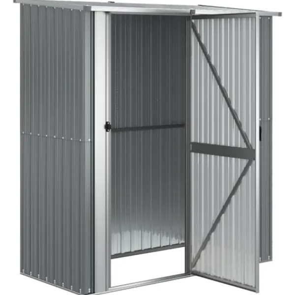 Sale The Living Store haveskur 180,5x97x209,5 galvaniseret stål grå - Skure & Redskabsskure Skure, Garager & Carports