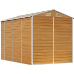 The Living Store haveskur 191x300x198 cm galvaniseret stål lysebrun - Skure & Redskabsskure Skure, Garager & Carports