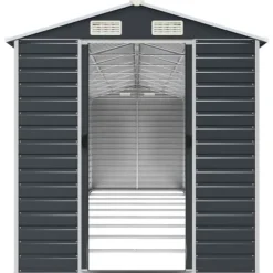 Best The Living Store haveskur 191x810x198 cm galvaniseret stål antracitgrå - Skure & Redskabsskure Skure, Garager & Carports