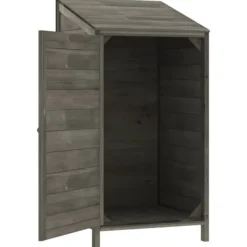 Skure, Garager & Carports^The Living Store haveskur 55x52x112 cm massivt grantræ antracitgrå - Skure & Redskabsskure