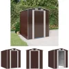 Skure, Garager & Carports^The Living Store haveskur 192x191x223 cm galvaniseret stål mørkebrun - Skure & Redskabsskure