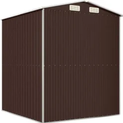 Skure, Garager & Carports^The Living Store haveskur 192x191x223 cm galvaniseret stål mørkebrun - Skure & Redskabsskure