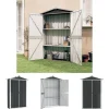 Skure, Garager & Carports^The Living Store haveskur 116x45x175 cm galvaniseret stål antracitgrå - Skure & Redskabsskure