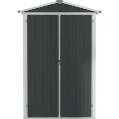 Skure, Garager & Carports^The Living Store haveskur 116x45x175 cm galvaniseret stål antracitgrå - Skure & Redskabsskure