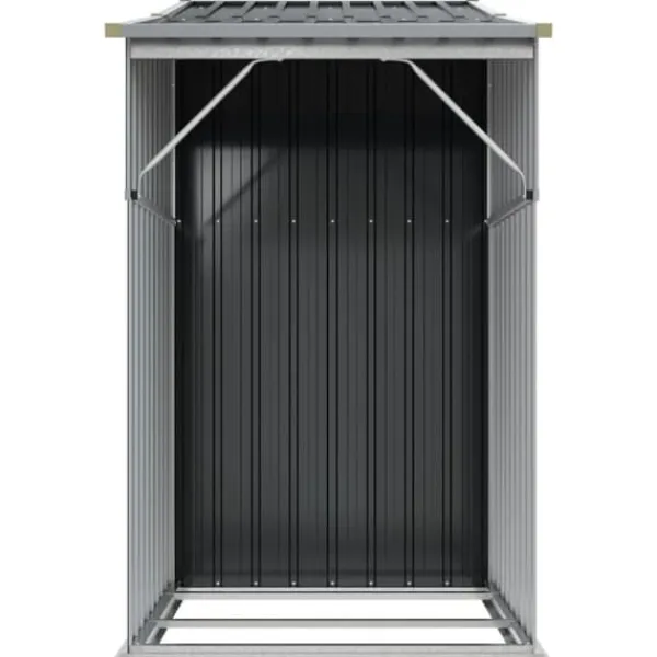 Discount The Living Store haveskur 277x93x179 cm galvaniseret stål antracitgrå - Skure & Redskabsskure Skure, Garager & Carports