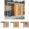 Discount The Living Store haveskur med udvidet tag 277x110,5x181 cm stål lysebrun - Skure & Redskabsskure Skure, Garager & Carports